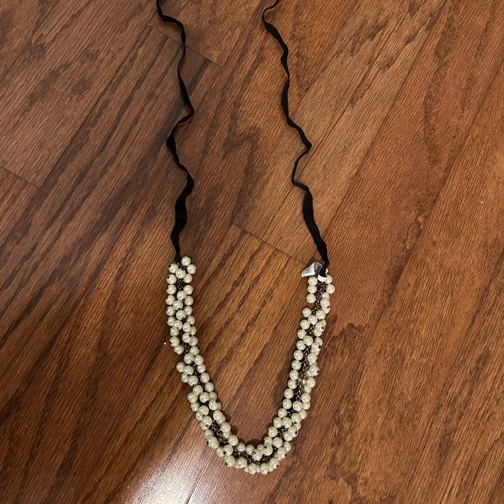 J.Crew pearl ribbon necklace